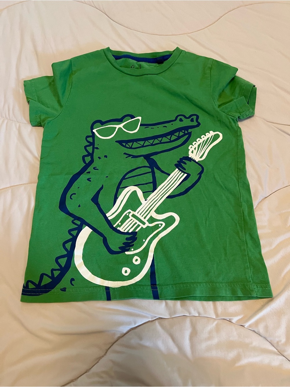 Boden Green Graphic Crocodile Guitar Tee